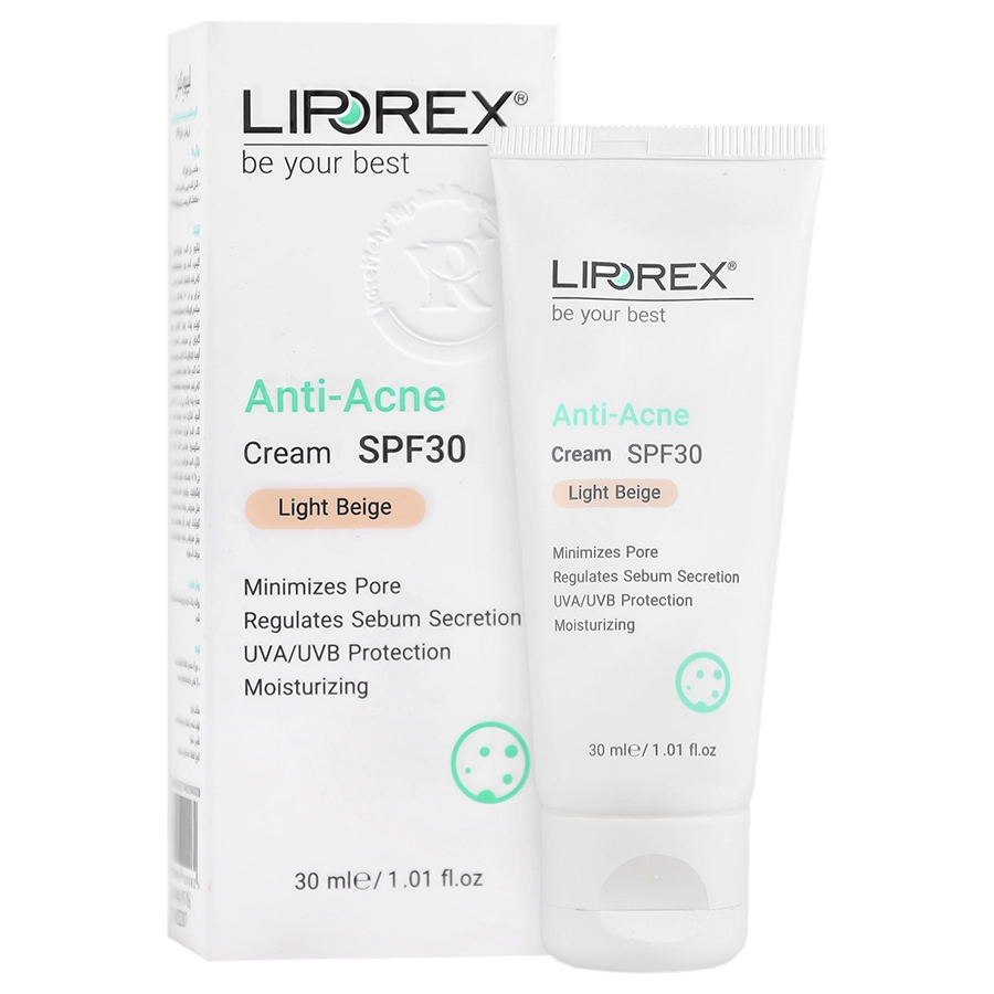 کرم آنتی آکنه SPF30 بژ روشن لیپورکس